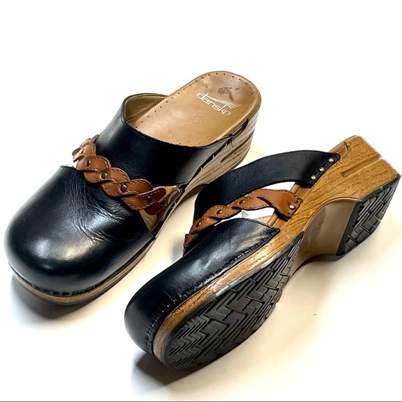 Dansko Shoes - Dansko Women’s Clogs Mules Sherise Full Grain Leather Braid Slip-On Open Back 40